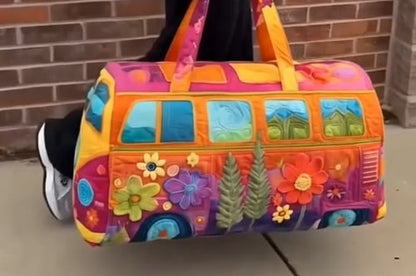 Quilted Floral Weekend Travel Duffel Bag with Reinforced Frame for Women | Carry-On Overnight Bag