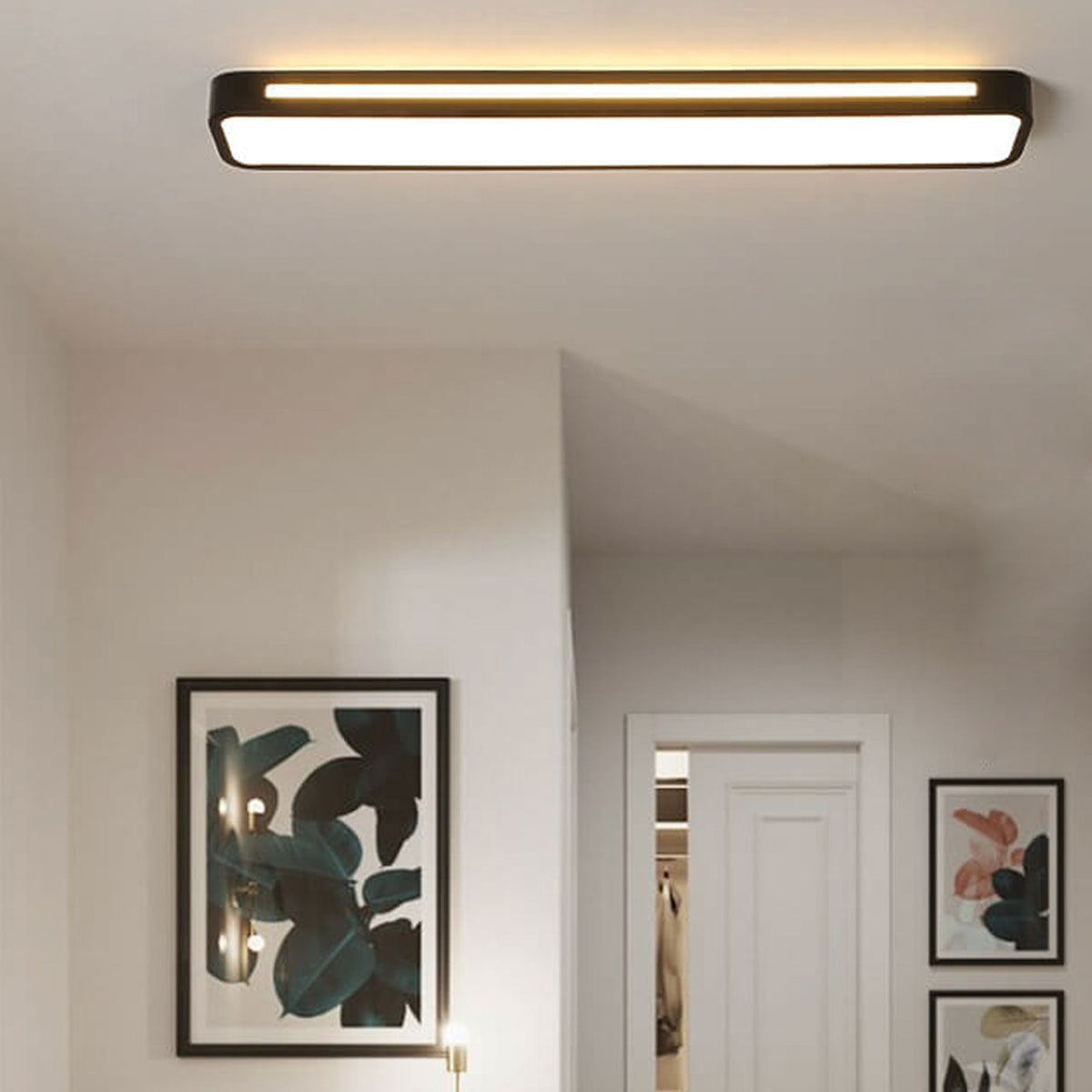 Sleek Rectangular LED Ceiling Light Fixture — Modern Acrylic Flush Mount for Bedroom, Hallway & Living Room