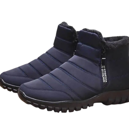 Men's Waterproof Winter Boots with Side Zip | Insulated Snow Boots | Anti-Slip Tread for Wet Ice & Snow | Round Toe Ankle High