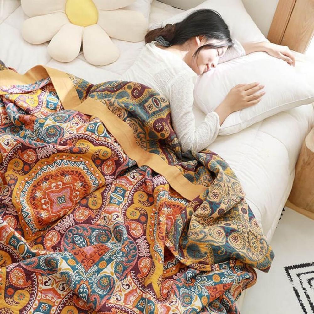 Soleil Cooling Blanket - Reversible Cotton, Breathable Design