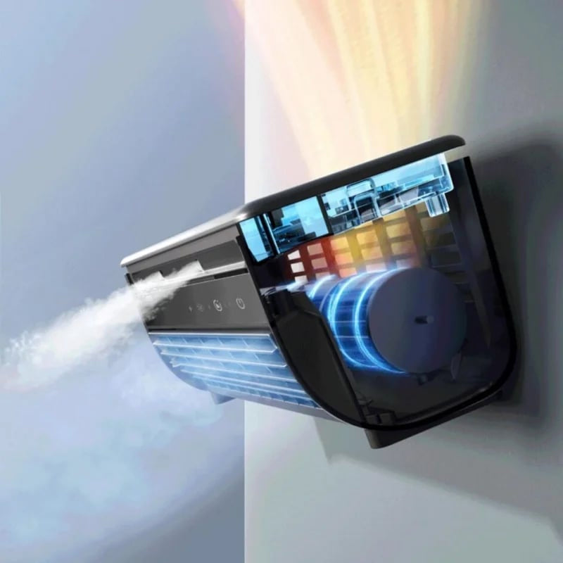 Portable Cordless Tower Fan – Rechargeable Cooling Device for Travel, Desk, and Bedside