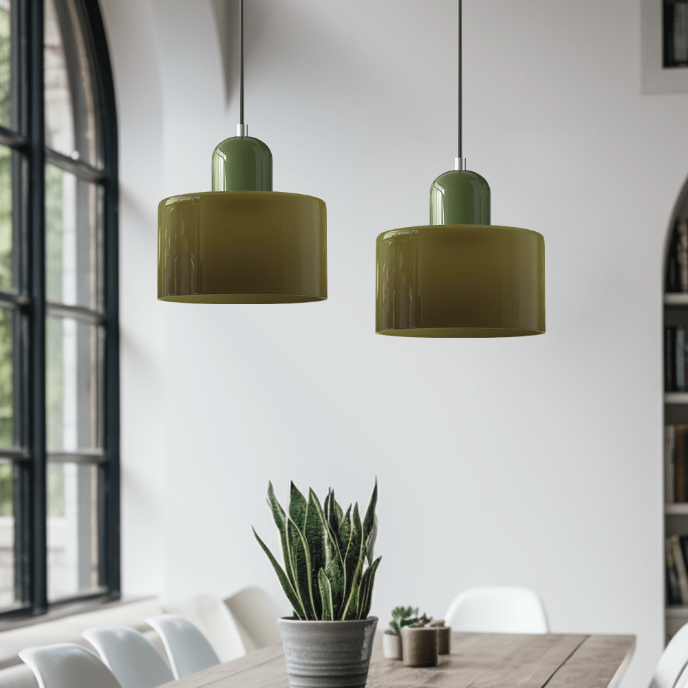 Handwoven Glass Pendant Light Bauhaus Style Indoor Hanging Lamp Adjustable Cable for Dining Room Kitchen Home Office