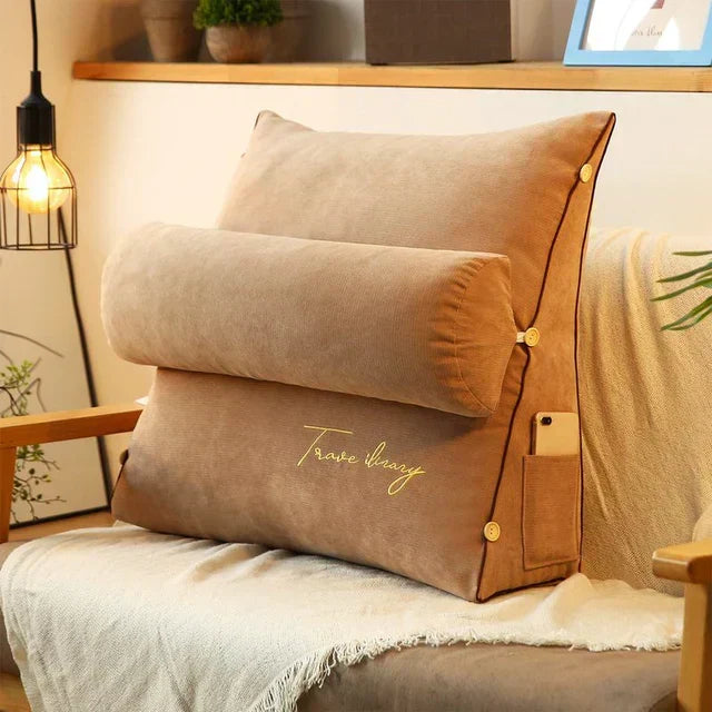 Wedge Pillow for Bed with Adjustable Neck Support – 18×18×8 in Backrest Cushion Spandex Reading Pillow Ergonomic TV Rest for Sofa Couch Bedr