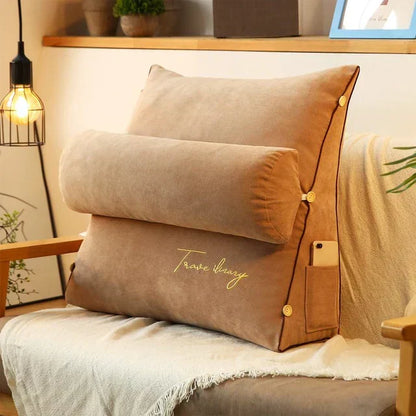Wedge Pillow for Bed with Adjustable Neck Support – 18×18×8 in Backrest Cushion Spandex Reading Pillow Ergonomic TV Rest for Sofa Couch Bedr
