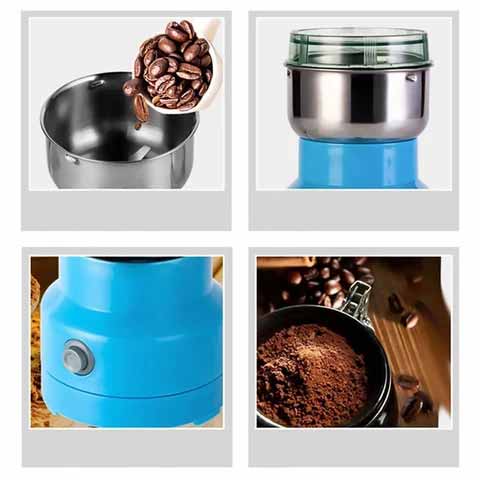 Countertop Herb and Coffee Mill – 300W Motor, Stainless Steel Grinding Bowl, One-Touch Operation for Fresh Spices, Beans, Seeds