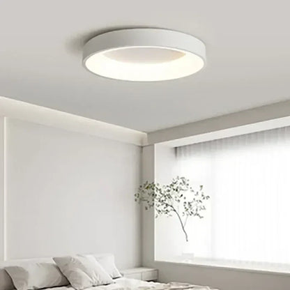 Round LED Flush Mount Ceiling Light | Modern Minimalist Design in White or Gray | 12 to 24 Inch Diameter | Energy-Efficient for Bedroom