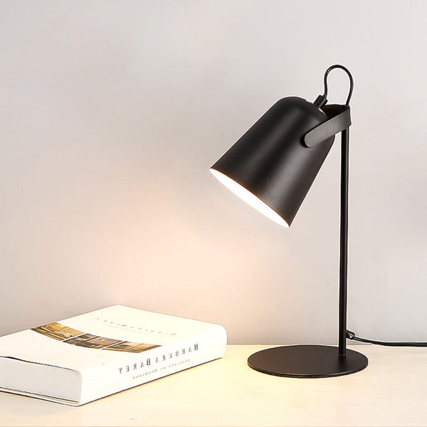 Modern Metal Desk Lamp 14 Inches with E26 Socket for Bedroom Nightstand Office Table Reading Light Plug-In Accent Lighting Contemporary Home