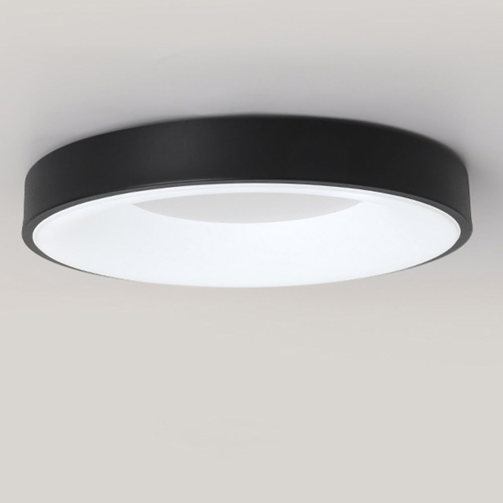 Round LED Overhead Fixture for Bedroom & Hallway – Ultra-Slim Iron & Acrylic Disc – Dimmable Options for Living Room & Entryway