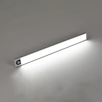 Motion Sensor LED Under Cabinet Light Rechargeable Magnetic Strip Battery Powered Kitchen Closet Pantry Hallway Wireless Lighting Bar for Co