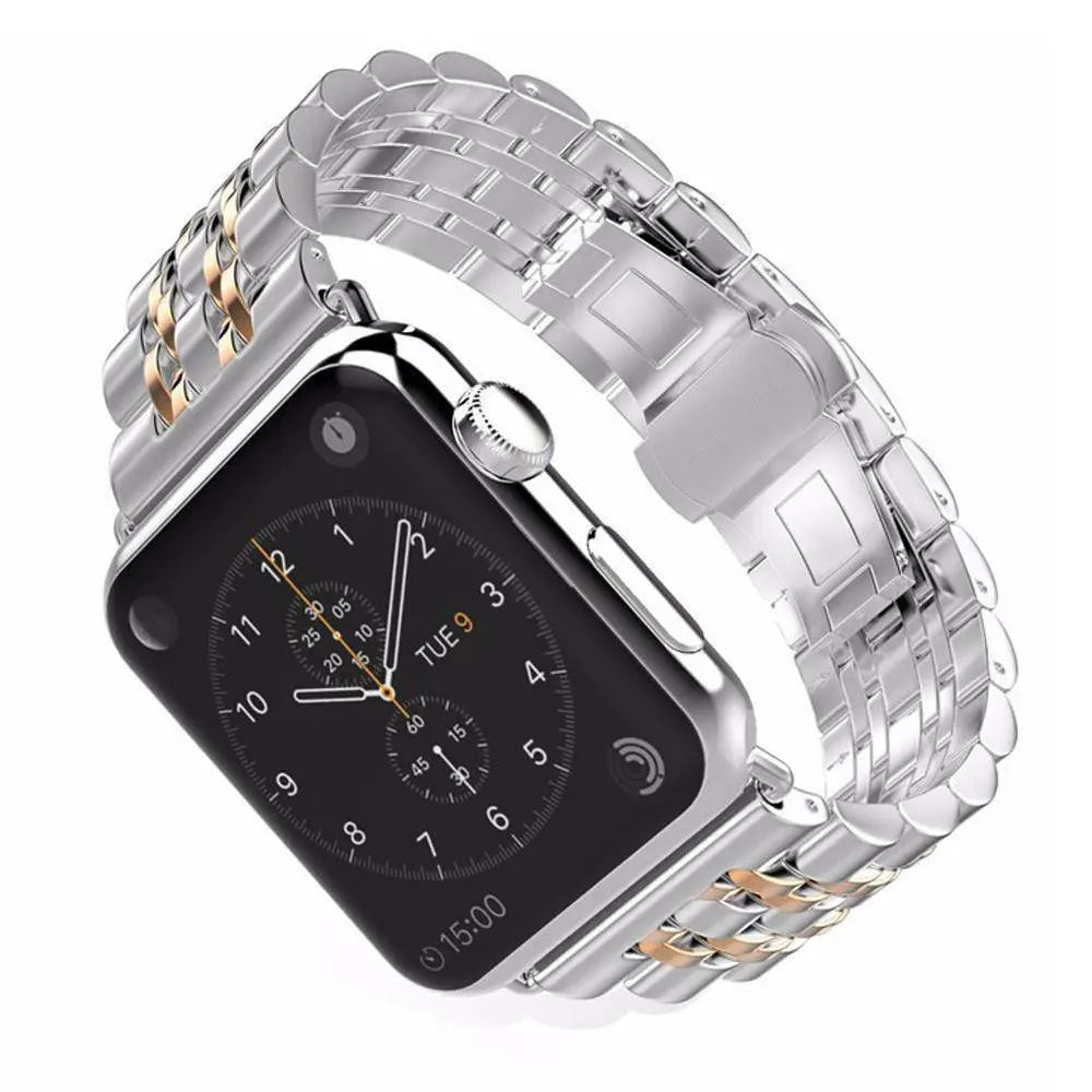Metal Band and Protective Case Bundle for 38-44mm Apple Watch