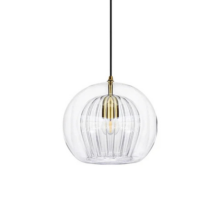 Clear Glass Globe Drop Light E14 Socket for Kitchen Counter and Eat-In Nook Overhead Fixture Contemporary Low-Profile Ceiling Accent