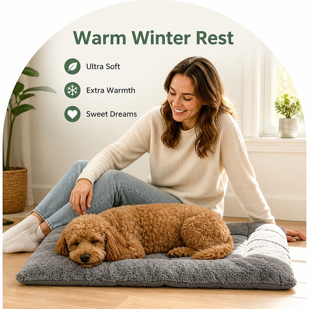 Ortekor Plush Polyester & Insulated Fill Dog Bed