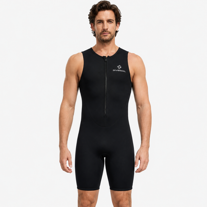 Sleeveless Shorty Wetsuit – 2mm Neoprene for Warm Water Swimming & Surfing