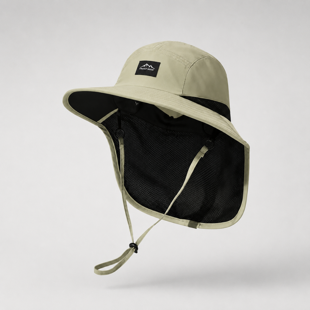 Wide Brim Hiking Hat with Neck Flap & UPF 50+ Sun Protection for Trail Running, Backpacking & Summer Outdoor Adventures