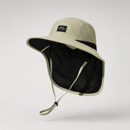 Wide Brim Hiking Hat with Neck Flap & UPF 50+ Sun Protection for Trail Running, Backpacking & Summer Outdoor Adventures