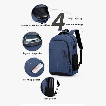 Waterproof Nylon Backpack with Padded Straps & Multiple Compartments for Work, School & Travel | Lightweight Daypack for Men