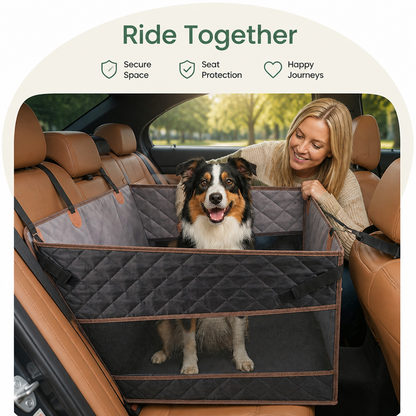 Ortekor Large Hard-Bottom & Non-Slip Dog Car Seat (Back-Seat Extender)
