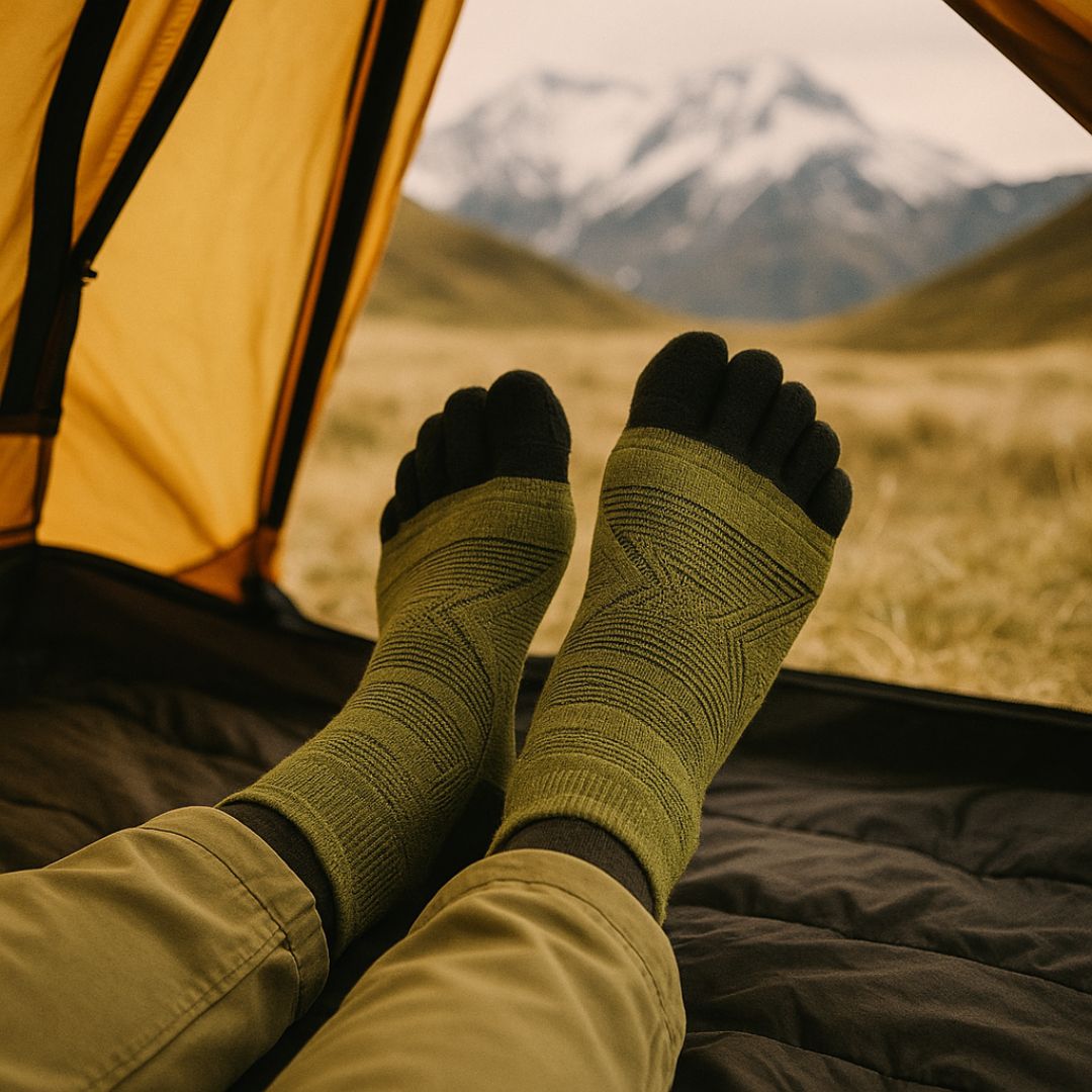 Men's Merino Wool Toe Socks for Winter Sports – Insulated 5-Toe Design for Skiing, Snowboarding & Cold Weather Hiking