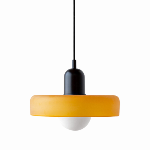 Glass Disc Pendant Light with Adjustable Cord – Modern Ceiling Fixture for Dining Room, Kitchen Island & Living Room