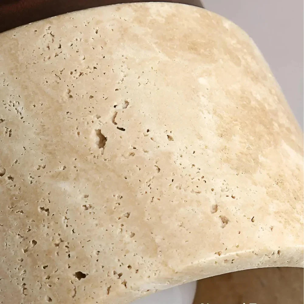 Flush Mount Ceiling Fixture Natural Stone Cream 4.7 in LED Compact Entryway Lighting for Hallways Bedrooms Foyers Modern Minimalist Japandi