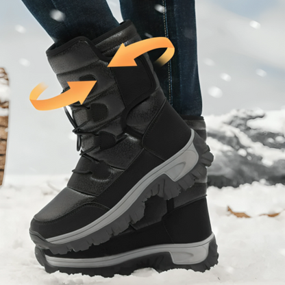 Women's Insulated Waterproof Winter Boots with Hook-and-Loop Closure for Snow & Ice
