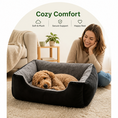 Ortekor Plush Mattress-Style & Easy-Clean Polyester Pet Bed (Indoor/Outdoor)