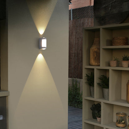 Outdoor Sconce Fixture 10.6 in Black Waterproof Bidirectional Beam for Exterior Walls Entrance Porch Garden Pathway Architectural Accent IP6
