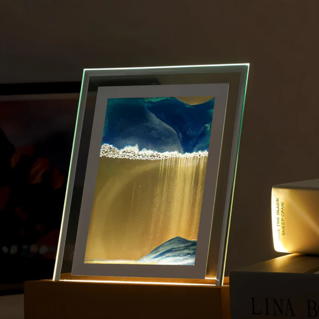 Enchanting Quicksand LED Table Lamp with Soothing Sand Art | Unique Bedside Lamps for Relaxation