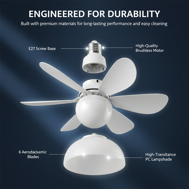Modern Low Profile Ceiling Fan Light with Stepless Dimming | Elegant Design for Enhanced Home Ambiance