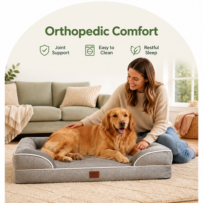 Ortekor Orthopedic Memory Foam Dog Bed (Removable Cover)