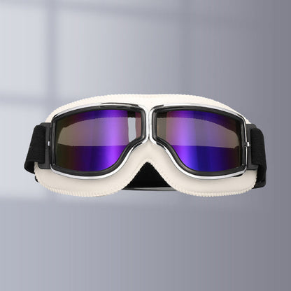 Retro Leather-Padded Motorcycle Goggles for Vintage Riding