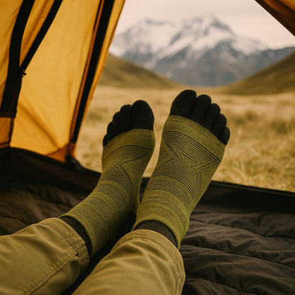 Men's Merino Wool Toe Socks – Insulated 5-Toe Design for Winter Sports & Hiking
