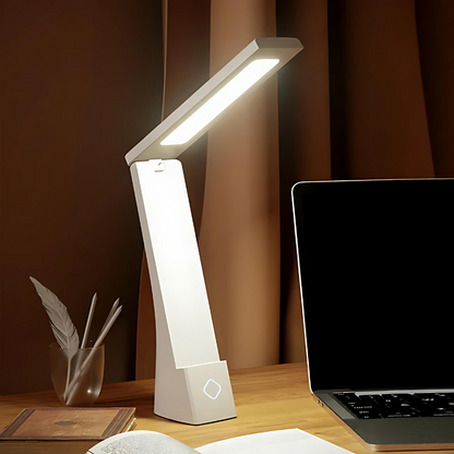 Adjustable LED Desk Lamp with Touch Dimmer & Folding Arm for Reading Study Office Bedroom Aluminum Modern Portable Task Light 6W