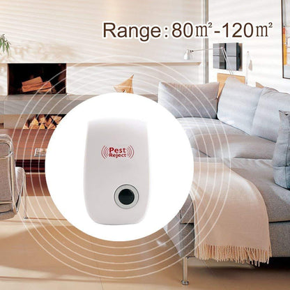 Electronic Pest Deterrent with Dual Wave Technology for Mice, Roaches, Spiders & Flying Insects – Plug-In Home Defense System for