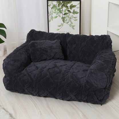 Cozy Sofa Dog Bed with Raised Edge – Soft Plush Design