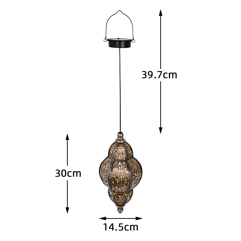 Ortekor Moroccan Solar Lanterns | Artisan-Crafted Outdoor Lights with Automatic Activation | Weatherproof Design for Year-Round Ambiance