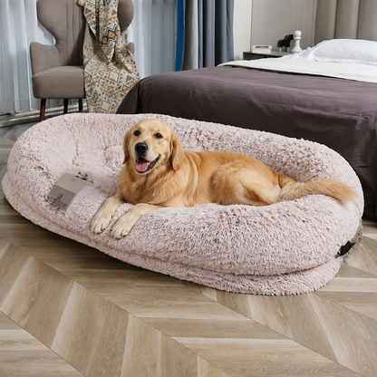 Ortekor Orthopedic & Washable Faux Fur Human Dog Bed (Detachable Cover)