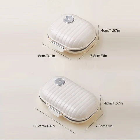 Pill Organizer 7-Compartment Moisture-Resistant Seal Set of 2