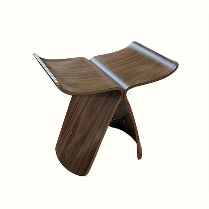 Solid Wood Butterfly Stool – Compact Accent Seat for Entryway, Living Room & Home Office