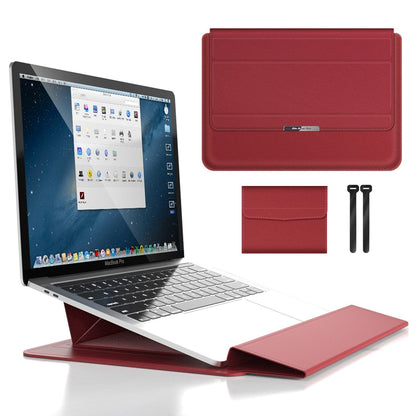 Convertible Notebook Case with Adjustable Angle Riser 11-16 Inch Slim Carrying Pouch Workspace Organizer for Remote Workers Students