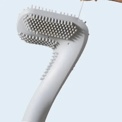 Silicone Toilet Brush with Quick-Dry Bristles for Hygienic Bathroom Cleaning, No-Drill Wall Mount Holder Included, Odor-Resistant Design for