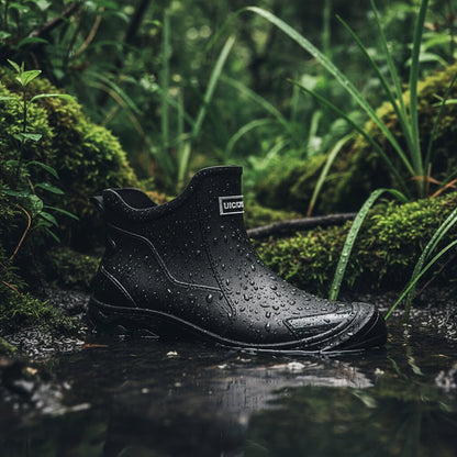 Waterproof Ankle Rain Boots with Slip-Resistant Tread for Mud, Camping & Fishing