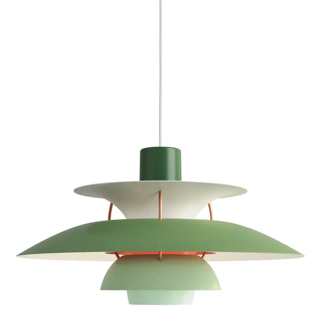 Layered Metal Pendant Light E27 Socket Minimalist Hanging Fixture for Kitchen Island Dining Table Nordic Style Ambient Ceiling Lamp Green Gr