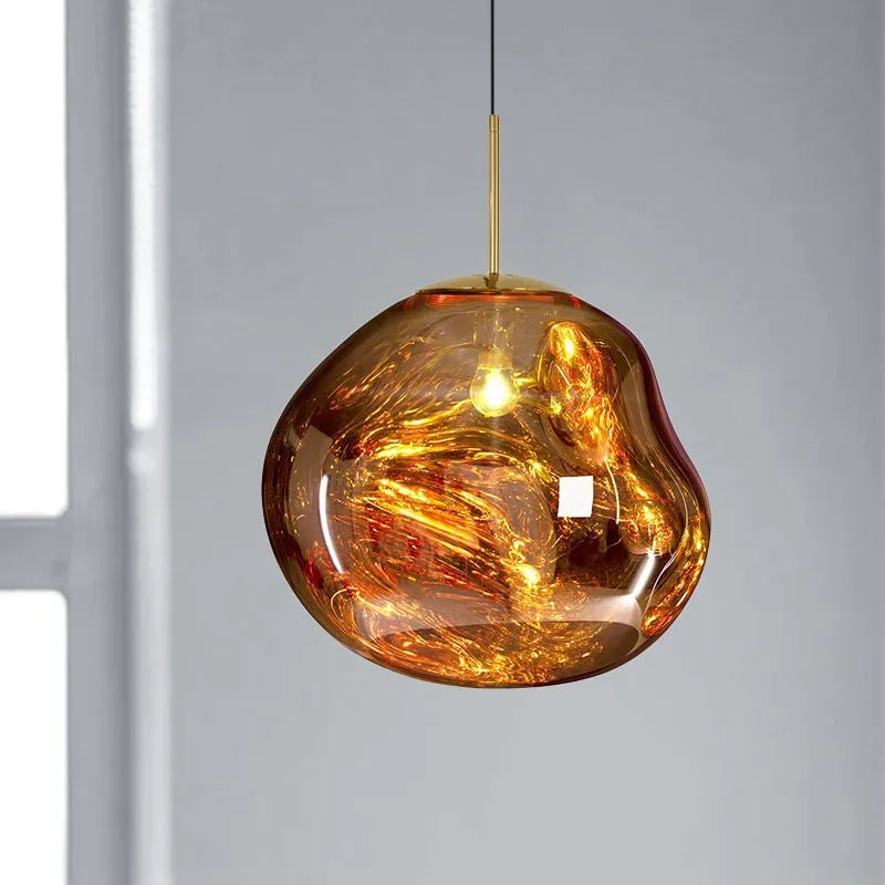 Organic Acrylic Pendant Light with Flowing Form for Dining Room & Bedroom – E27 LED Hardwire Ceiling Fixture