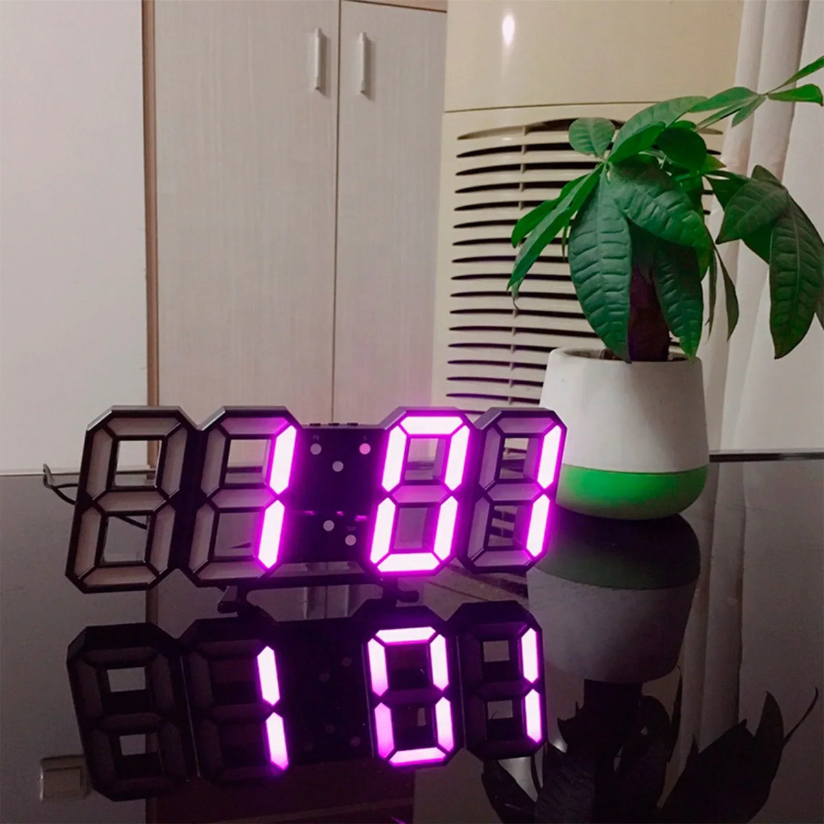 3D LED Digital Wall Clock with Adjustable Brightness | Modern Minimalist Display for Living Room, Bedroom & Office | USB Powered Time Piece
