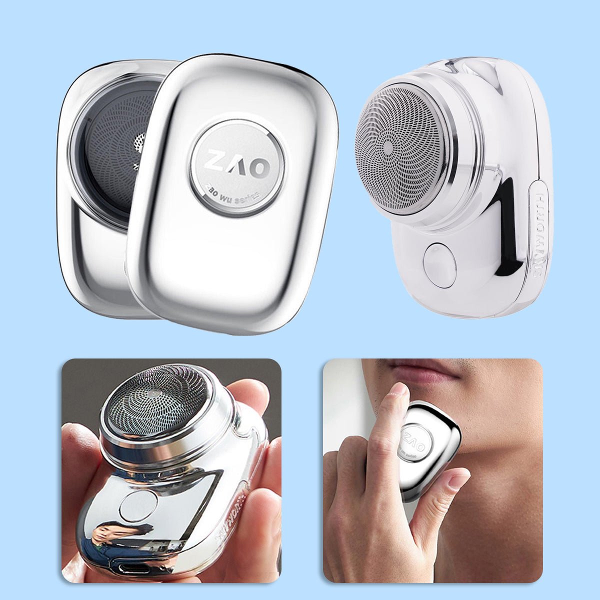 Compact USB Rechargeable Men's Electric Shaver – Waterproof Travel Razor with 60-Minute Runtime for On-the-Go Grooming