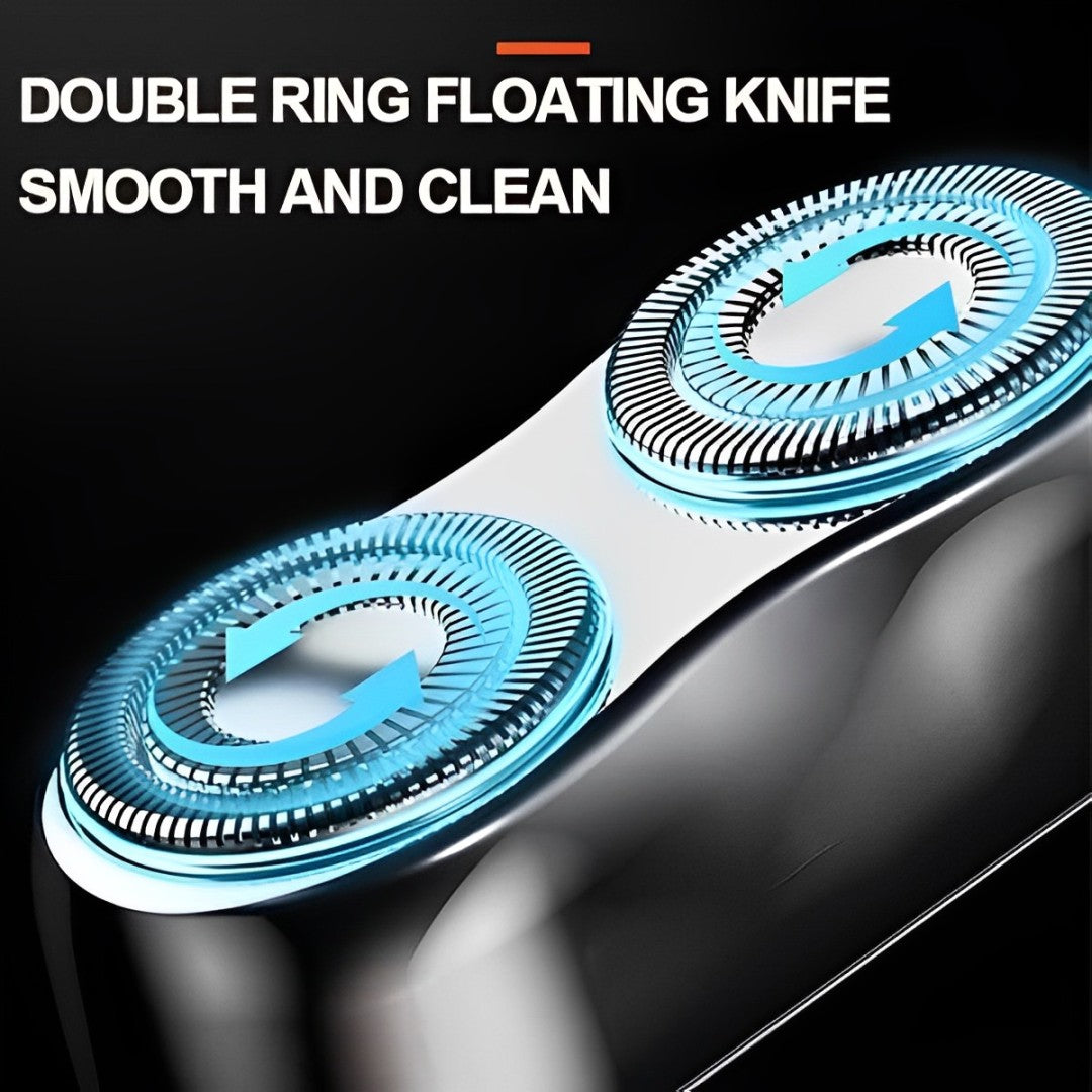 Dual-Head Rotary Electric Razor for Men – Rechargeable Cordless Face & Body Groomer with Waterproof Design & USB-C Charging