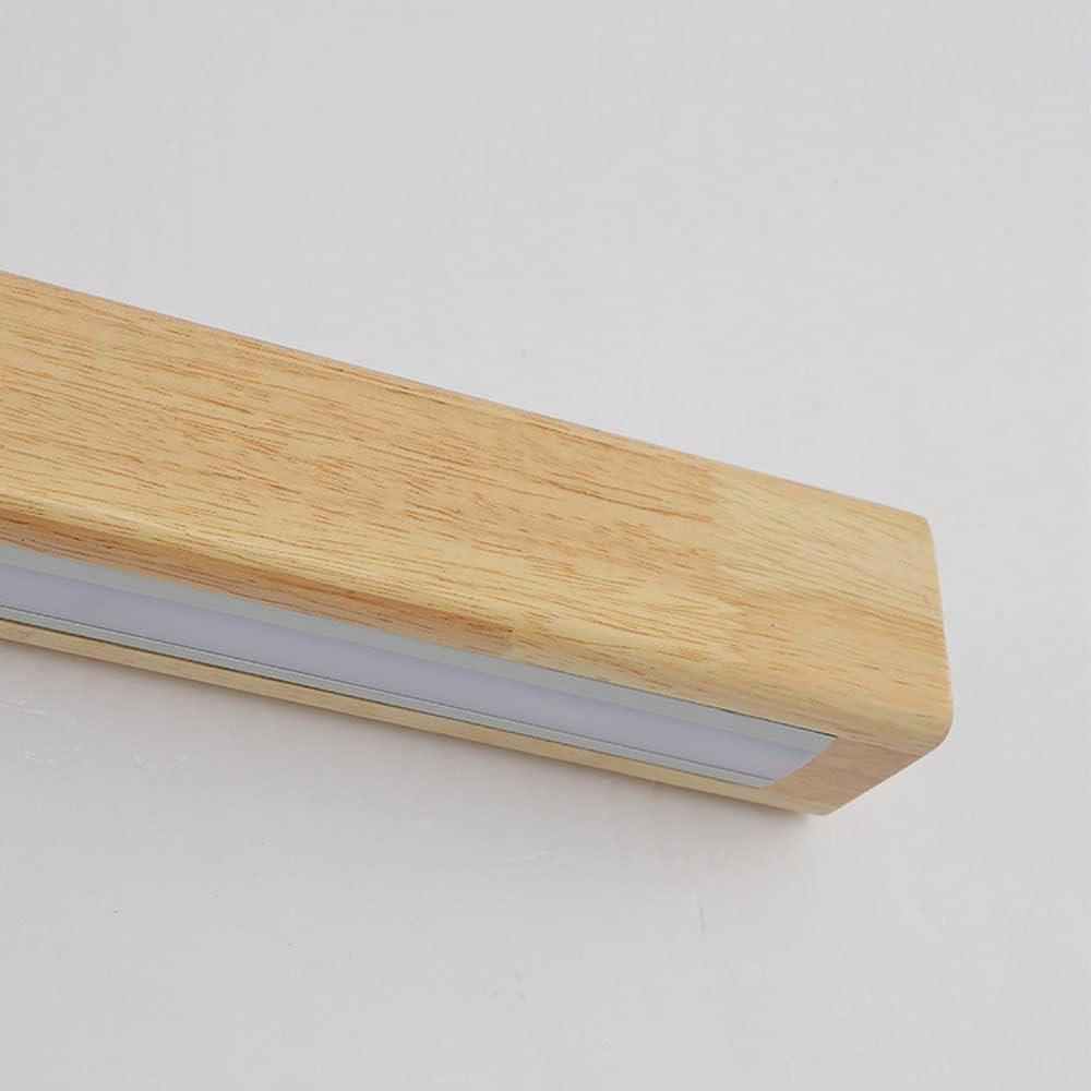 Linear LED Wood Sconce Adjustable 3-Color Temperature Vanity Mirror Light for Bathroom Bedroom Hallway Modern Nordic-Inspired Minimalist Amb
