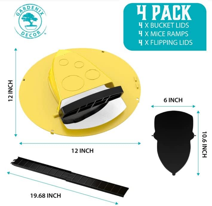 Flip-Top Rodent Catcher Lids for 5-Gallon Pails – Self-Resetting Multi-Catch Design for Garage Barn Shed Home – Reusable Safe Pest