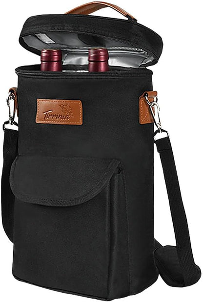 Insulated Wine Tote Carrier Bag with Padded Design | Leakproof Cooler for Travel and Parties